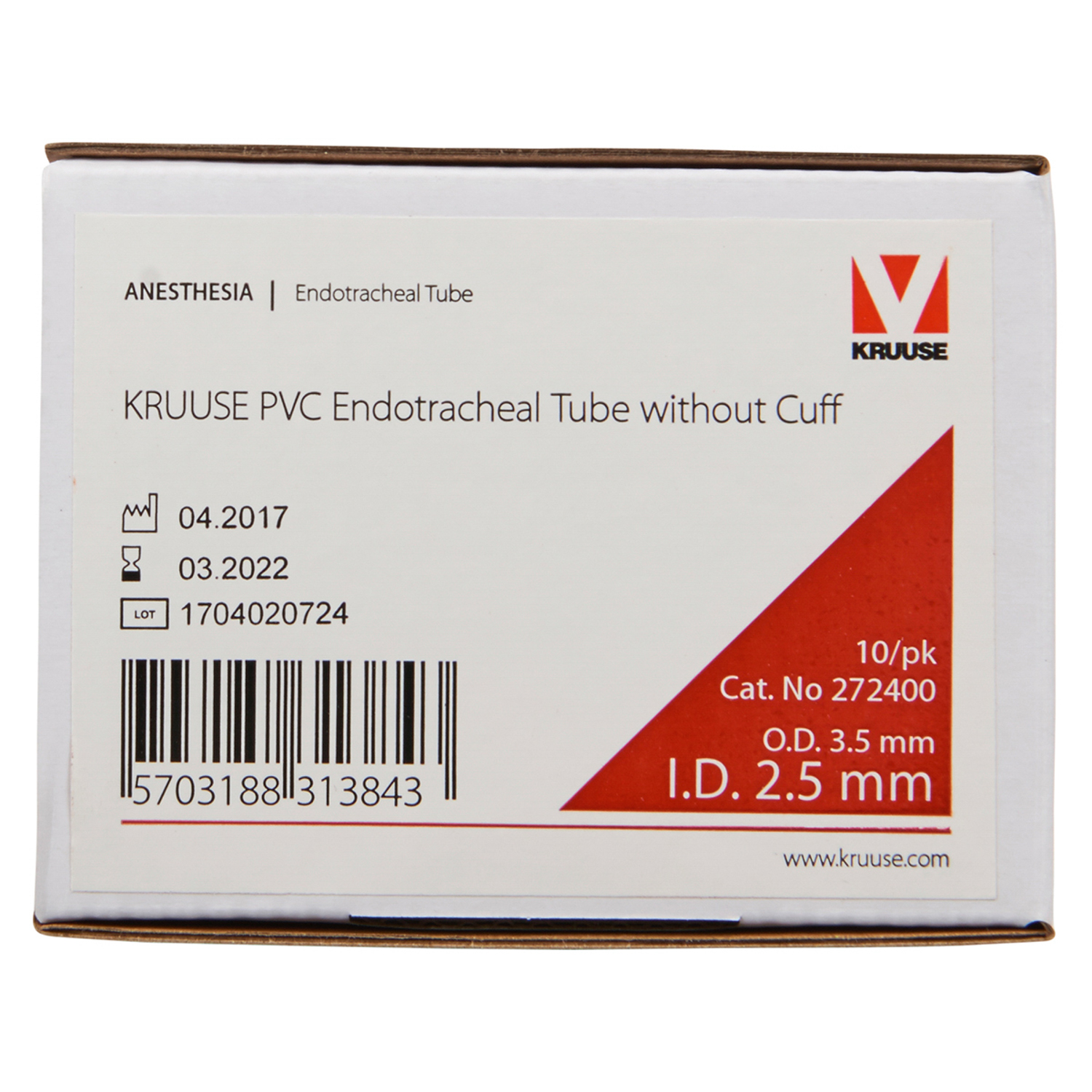 KRUUSE эндотрахеальная трубка без манжеты 2,5 мм