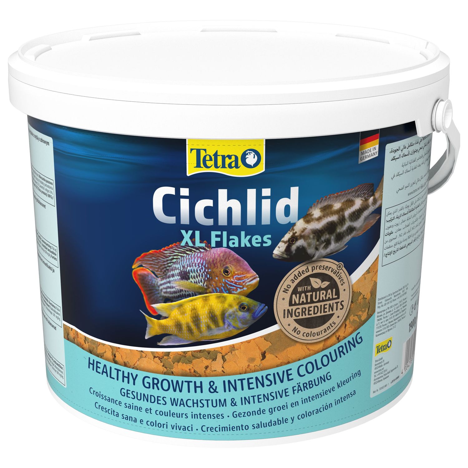 TetraCichlid XL корм для всех видов цихлид, крупные хлопья 10 л (ведро)