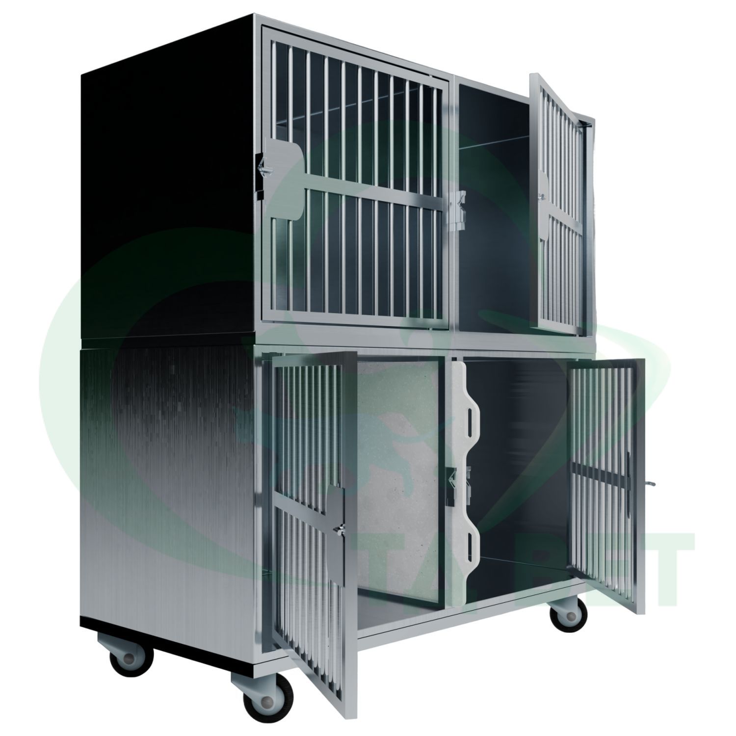 ТД ВЕТ Optima 4 Модуль на 4 клетки 1200х750(600)х1440(1540) мм с колесами