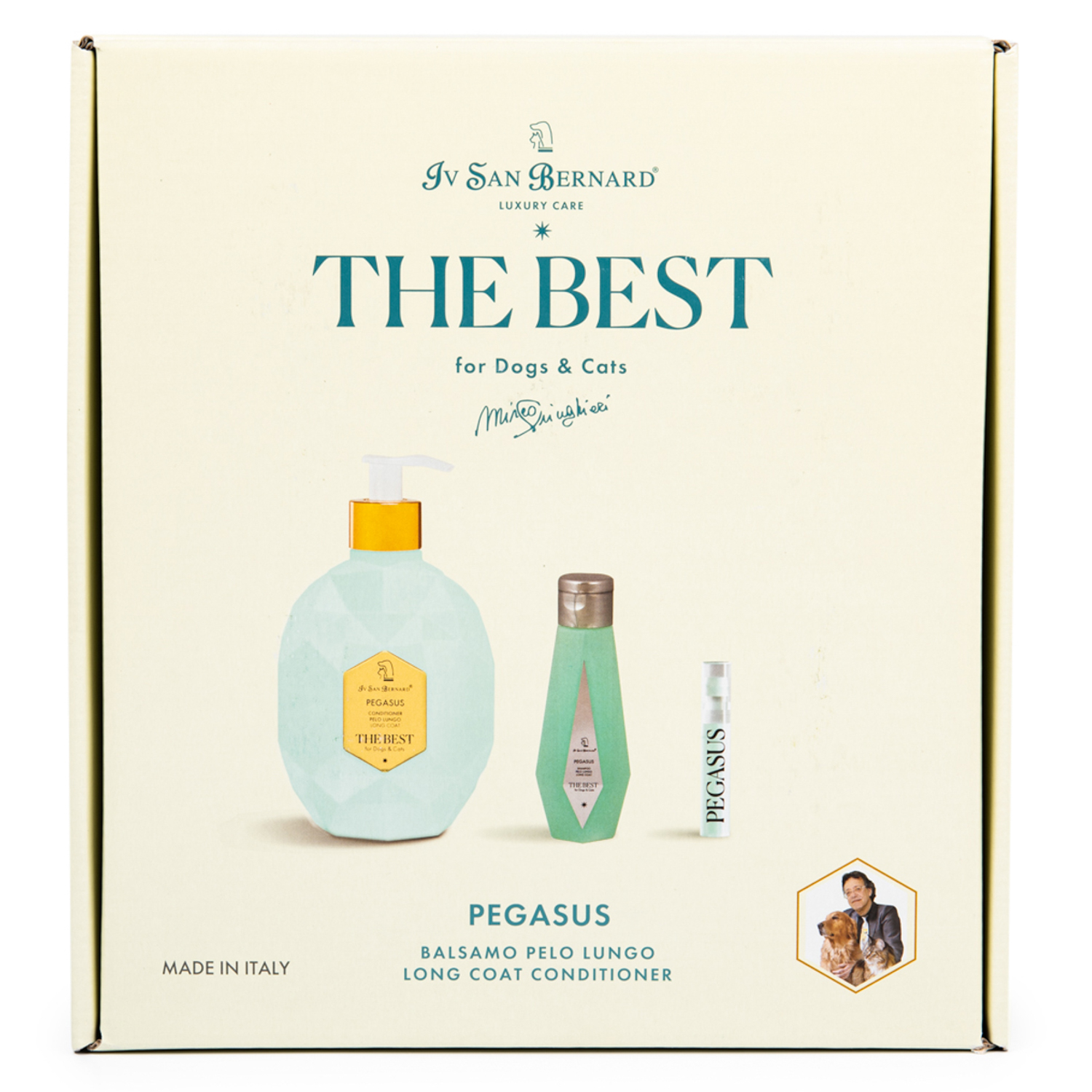 ISB The Best line Набор Pegasus кондиционер для длинной шерсти 500 мл, шампунь 120 мл + парфюм 2 мл в подарок СКИДКА 40%