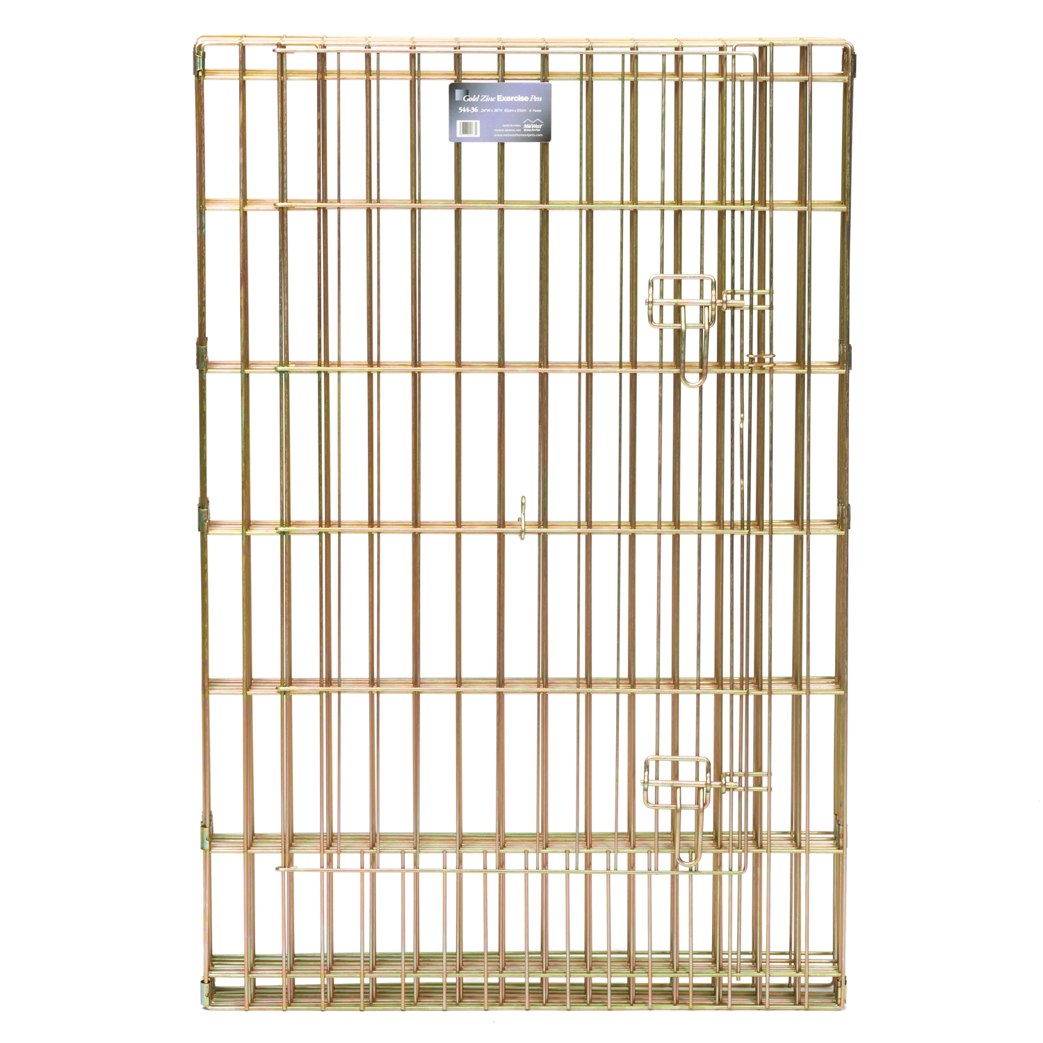 Вольер MidWest для собак 8 панелей 61х61h см, с дверью позолоченный цинк
