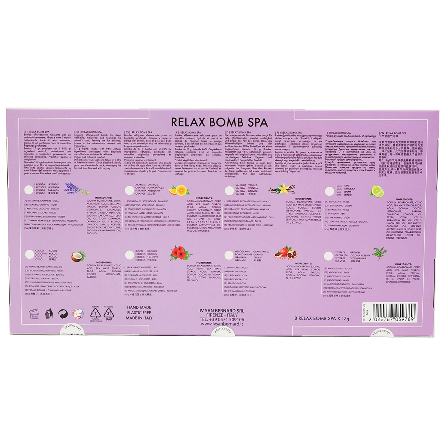 ISB Расслабляющие шипучие бомбочки для SPA 8 шт.