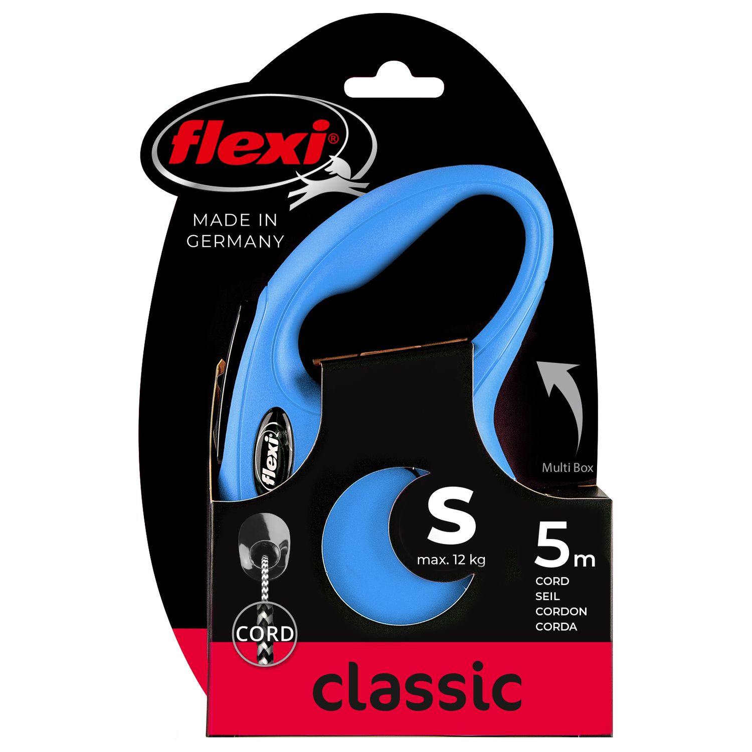 flexi рулетка New Classic S (до 12 кг) 5 м трос синяя