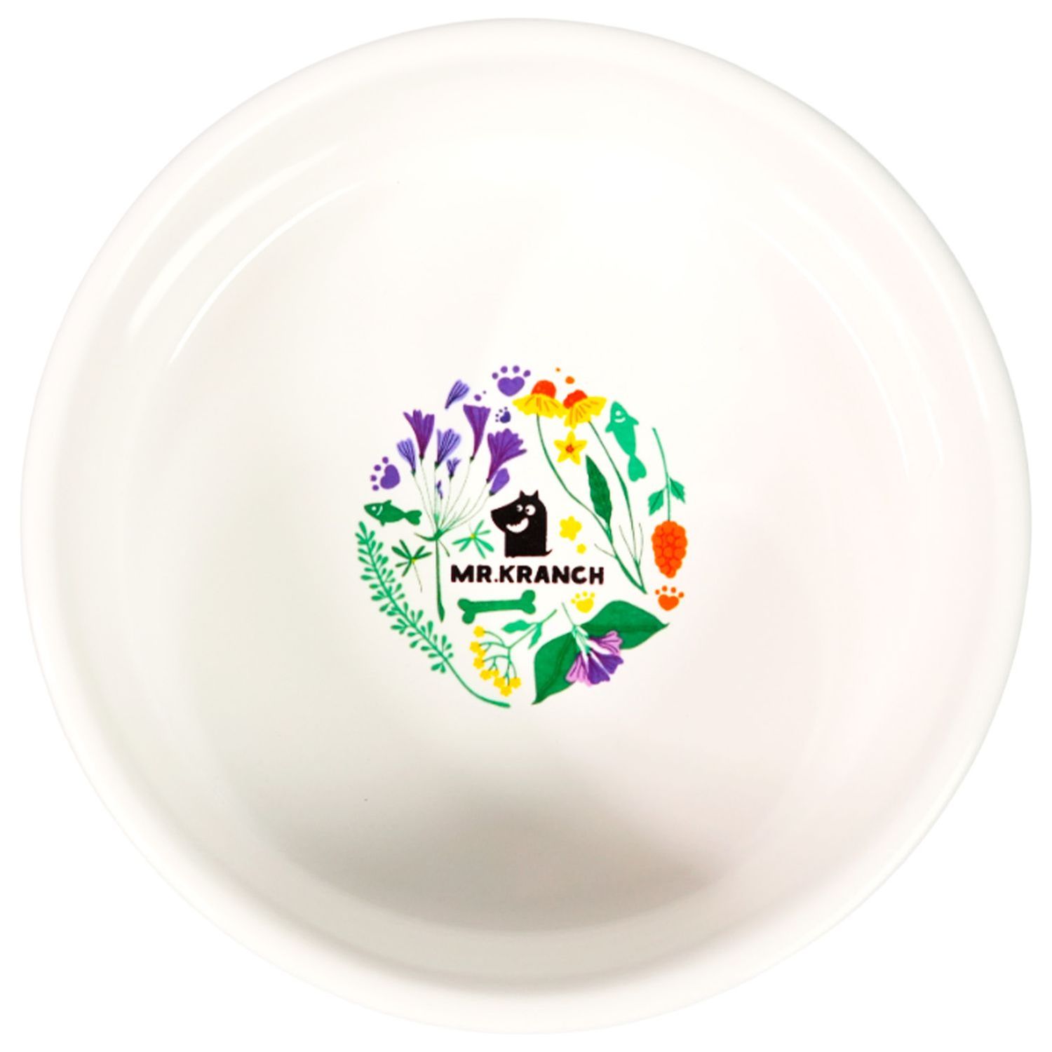 Миска Mr.Kranch Bamboo 340 мл Цветы Прованса керамическая на бамбуковой подставке васильковая СКИДКА 30%