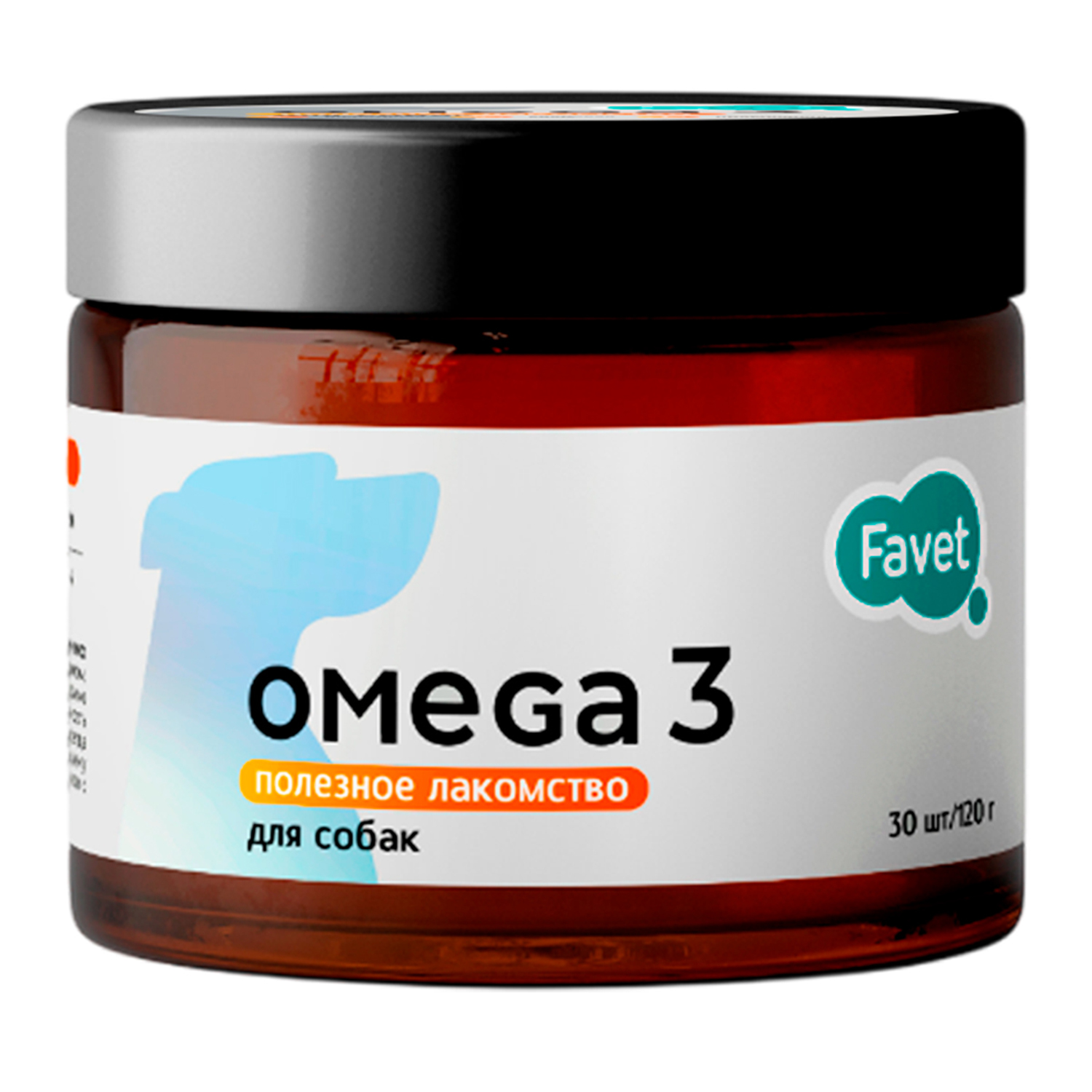 Favet Полезное лакомство Omega 3 SoftChews качество шерсти для собак, 120г