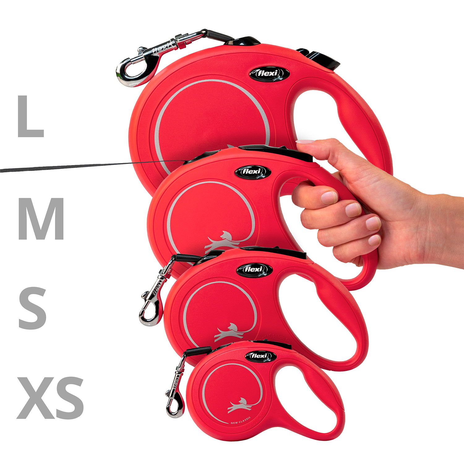 flexi рулетка New Classic XS (до 12 кг) 3 м лента красная