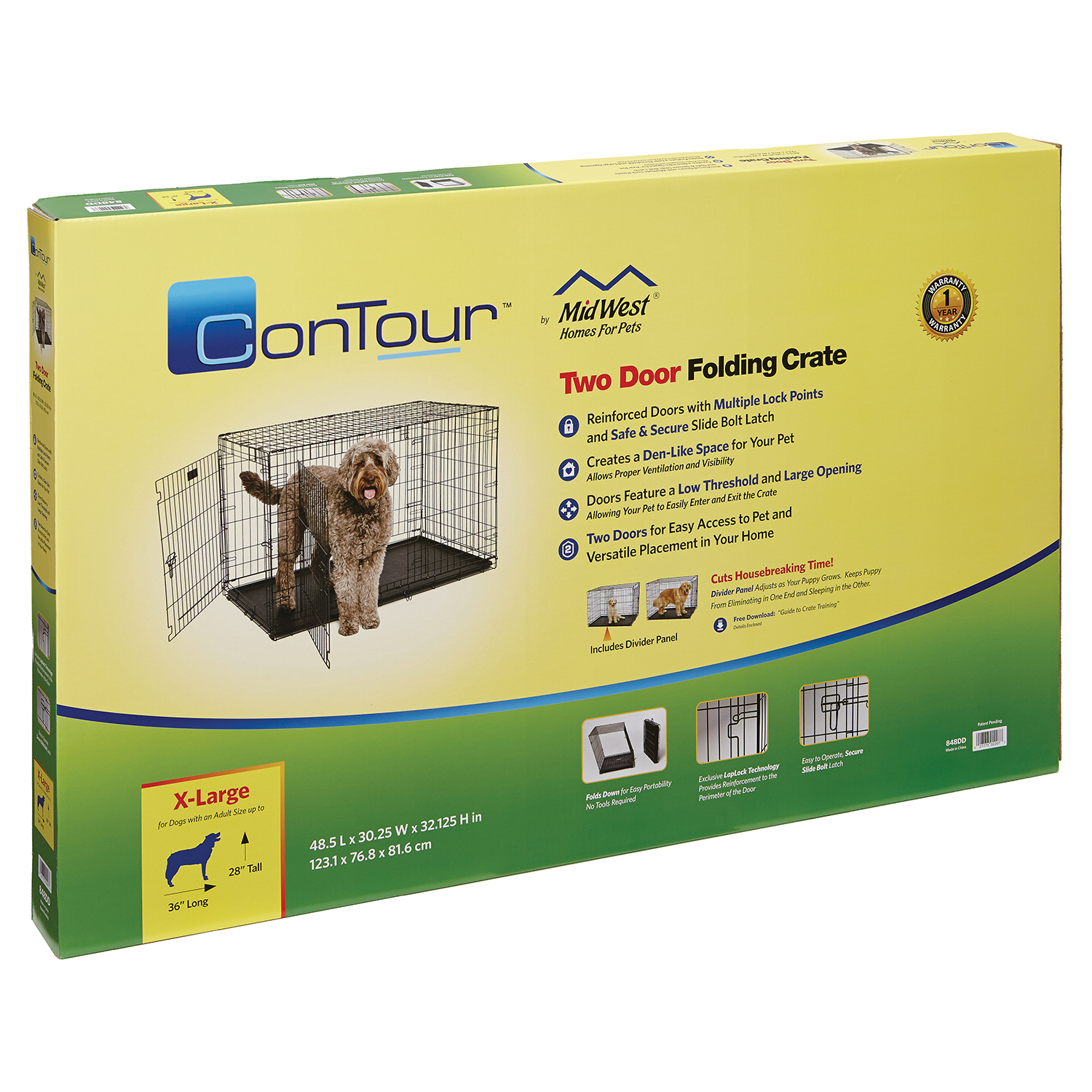 Клетка MidWest Contour для собак 123х78х82h см, 2 двери СКИДКА 20%