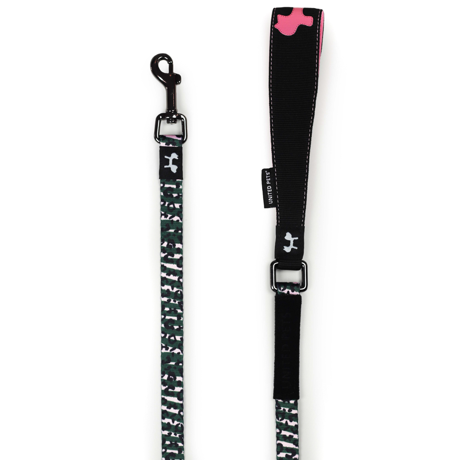 Поводок United Pets для собак Complete me 140 см, 16 мм, розовый камуфляж