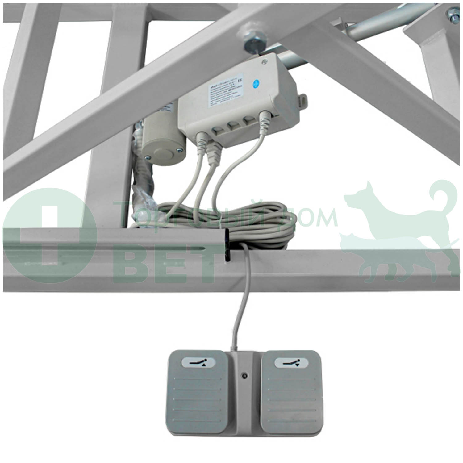 ТД ВЕТ  Стол VETBOT-72.1 без слива  со штативом, 1340х640х(330- 1050)h (каркас серый, пульт ножной)