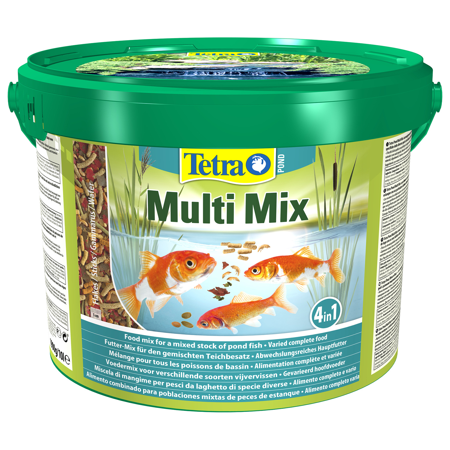 Tetra Pond MultiMix корм для пруд.рыб (гранулы, хлопья, таблетки, гаммарус) 10 л