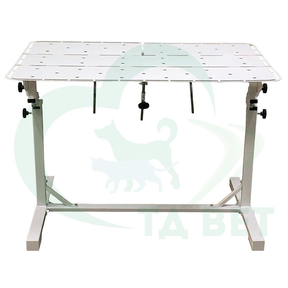 ТД ВЕТ Стол ветеринарный СВУ-27.01 /Классик/ 1260x760x900-1200h, по Виноградову, с рег. высоты и наклона, краска (каркас белый)