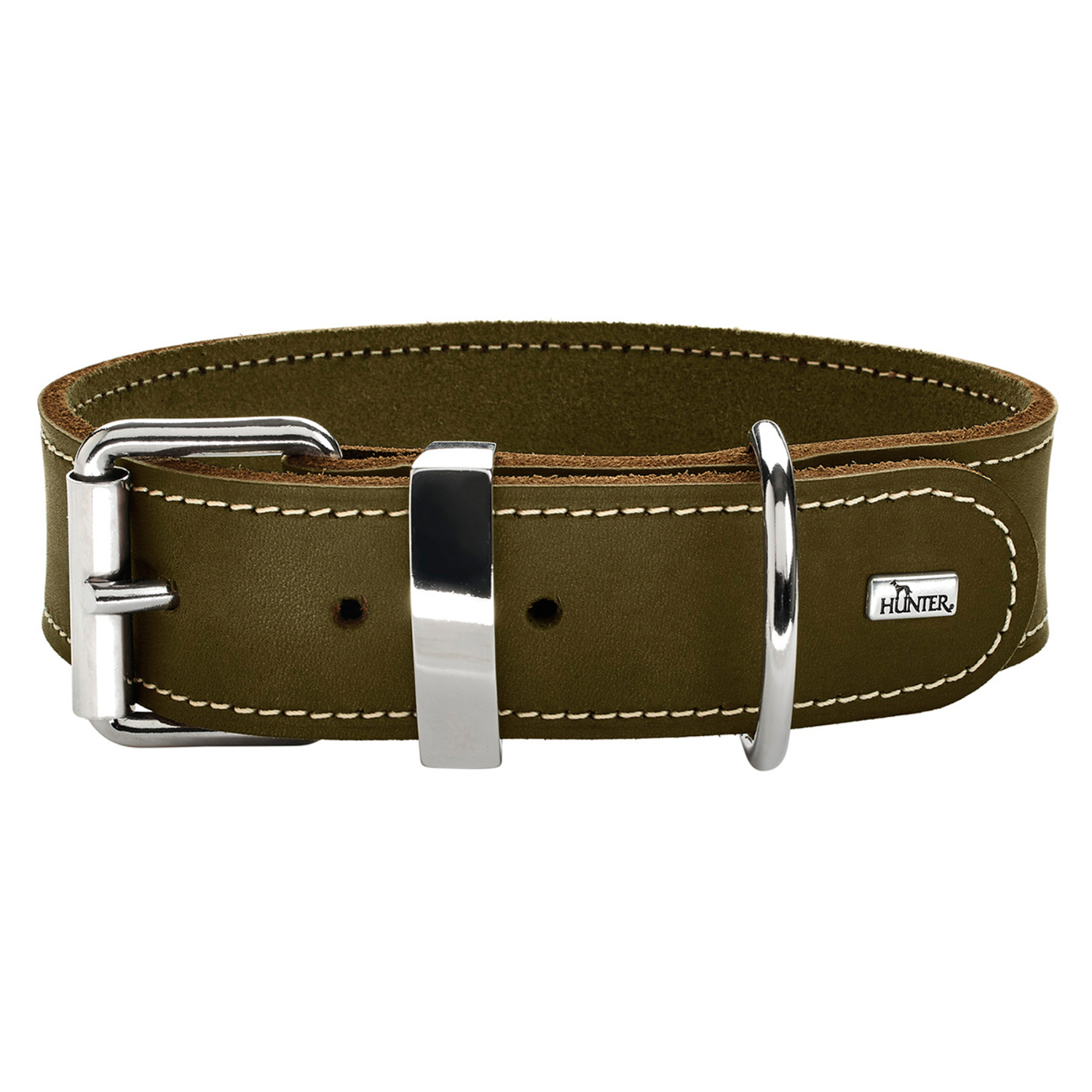 Hunter ошейник для собак Aalborg special 35 / 2 (24-30 см) кожа, оливковый