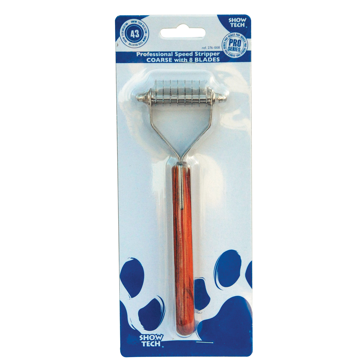 SHOW TECH стриппинг  8 ножей с деревянной ручкой для жесткой шерсти