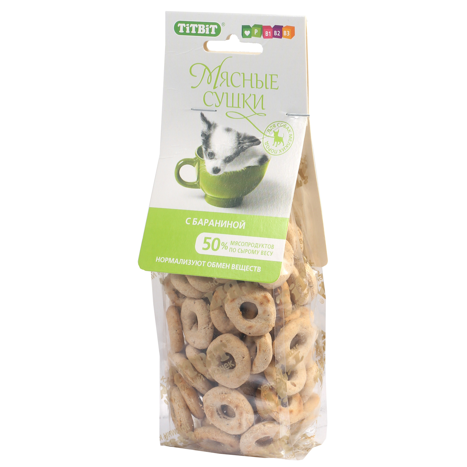 Лакомство TiTBiT Мясные сушки для собак с бараниной 100 г