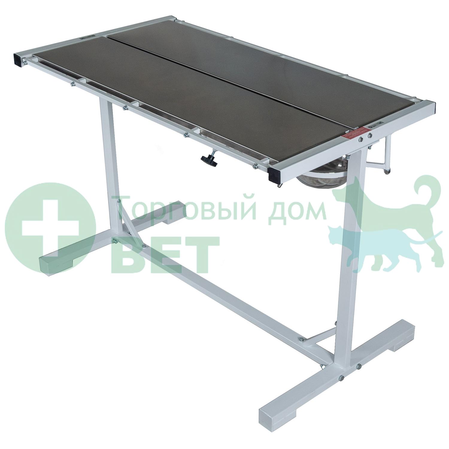 ТД ВЕТ Стол ветеринарный универсальный СВУ-36.02, 1290х700х900h, (без рейлингов 1200х620) столешница нерж.сталь, каркас белый СКИДКА 15%