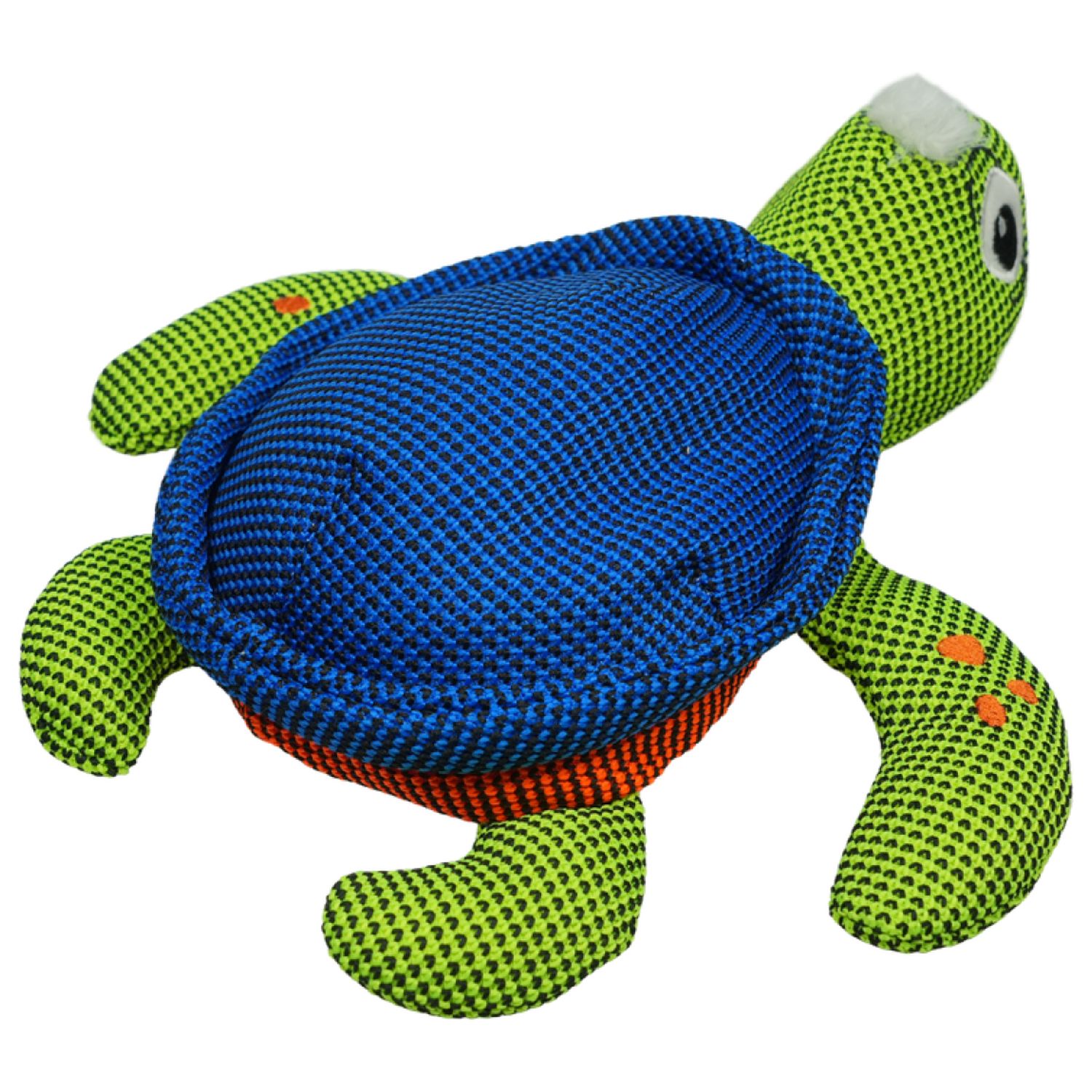 Игрушка Mr.Kranch для собак Черепашка с пищалкой 29 см синяя с зеленым