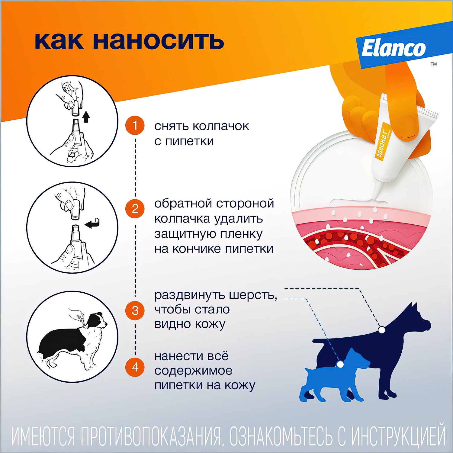 Bayer Адвокат 250 капли для собак 10-25 кг от чесоточных клещей, блох и гельминтов (3 пипетки х 2,5 мл)