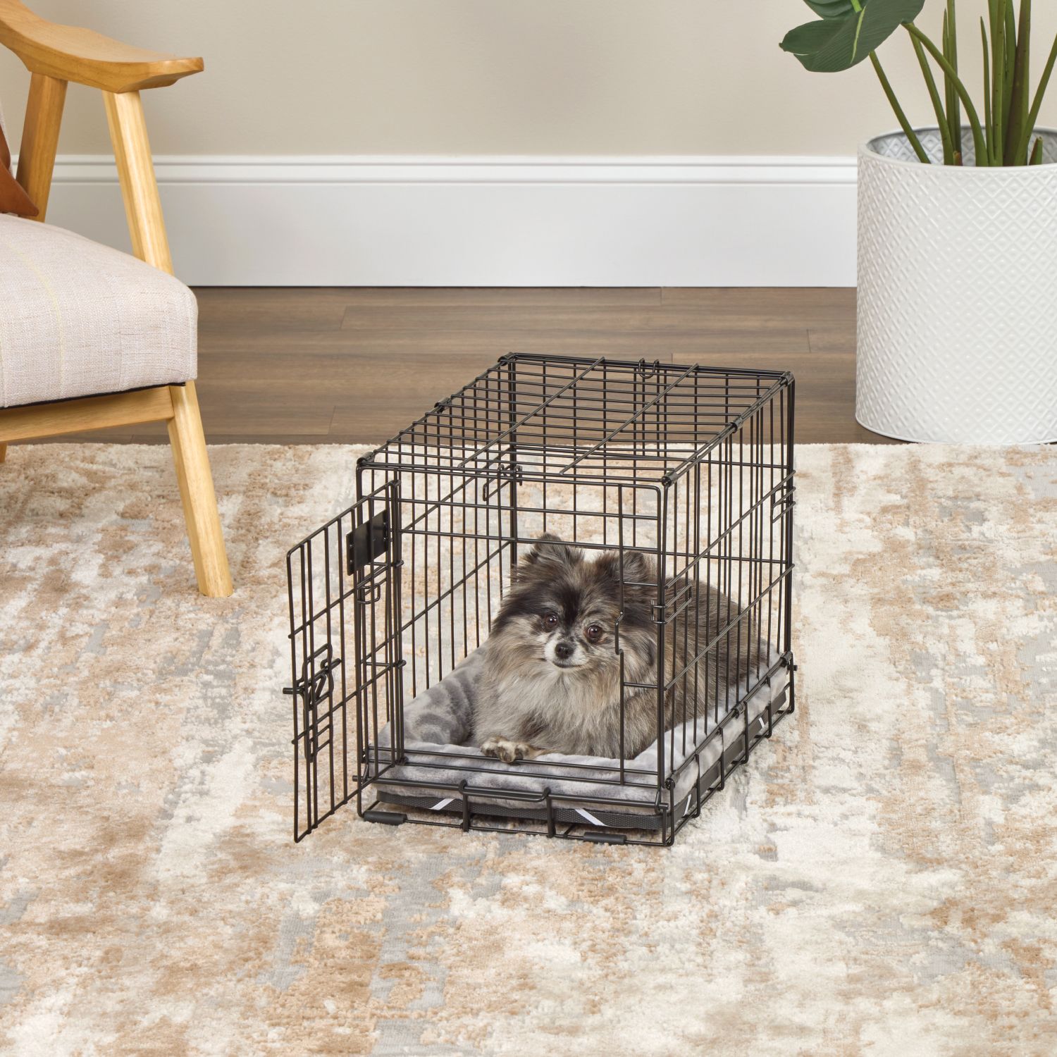 Лежанка MidWest Deluxe Wave Bed для собак и кошек меховая 41х30х6,5 см, серая