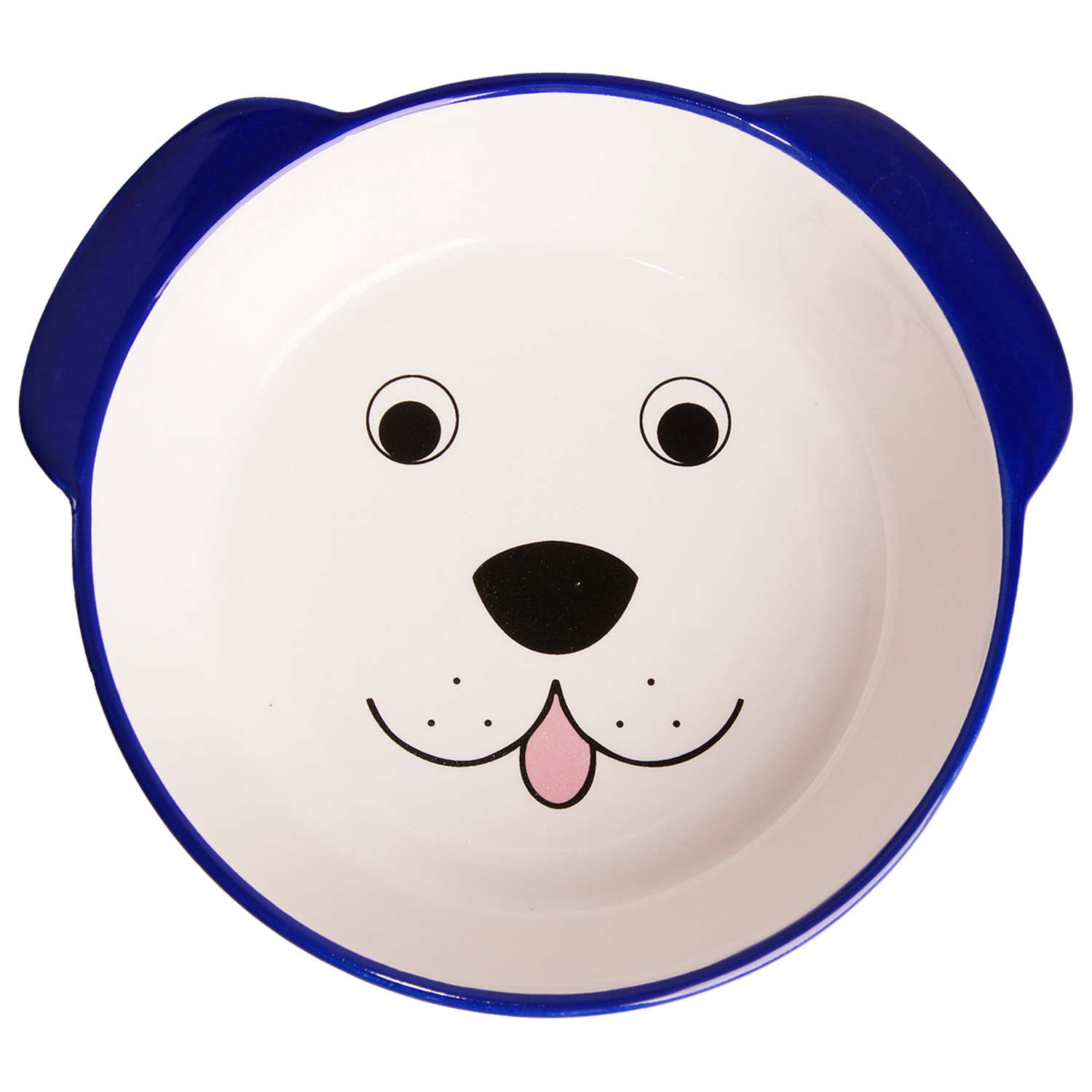 КерамикАрт миска керамическая для собак 180 мл Мордочка собаки синяя СКИДКА 50%