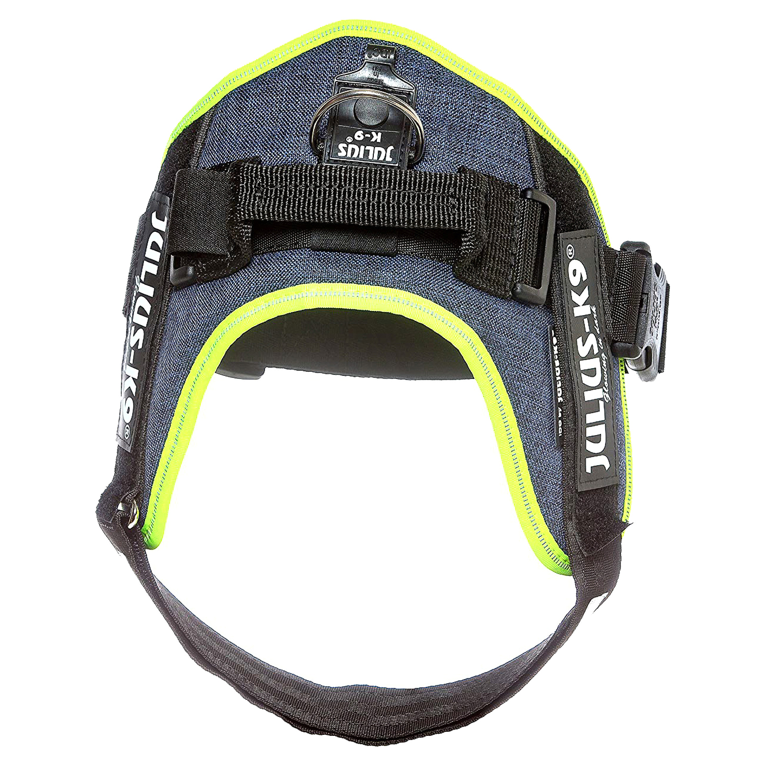 JULIUS-K9 шлейка для собак IDC®-Powerharness 0 (58-76см/ 14-25кг), джинса-зеленый неон СКИДКА 40%