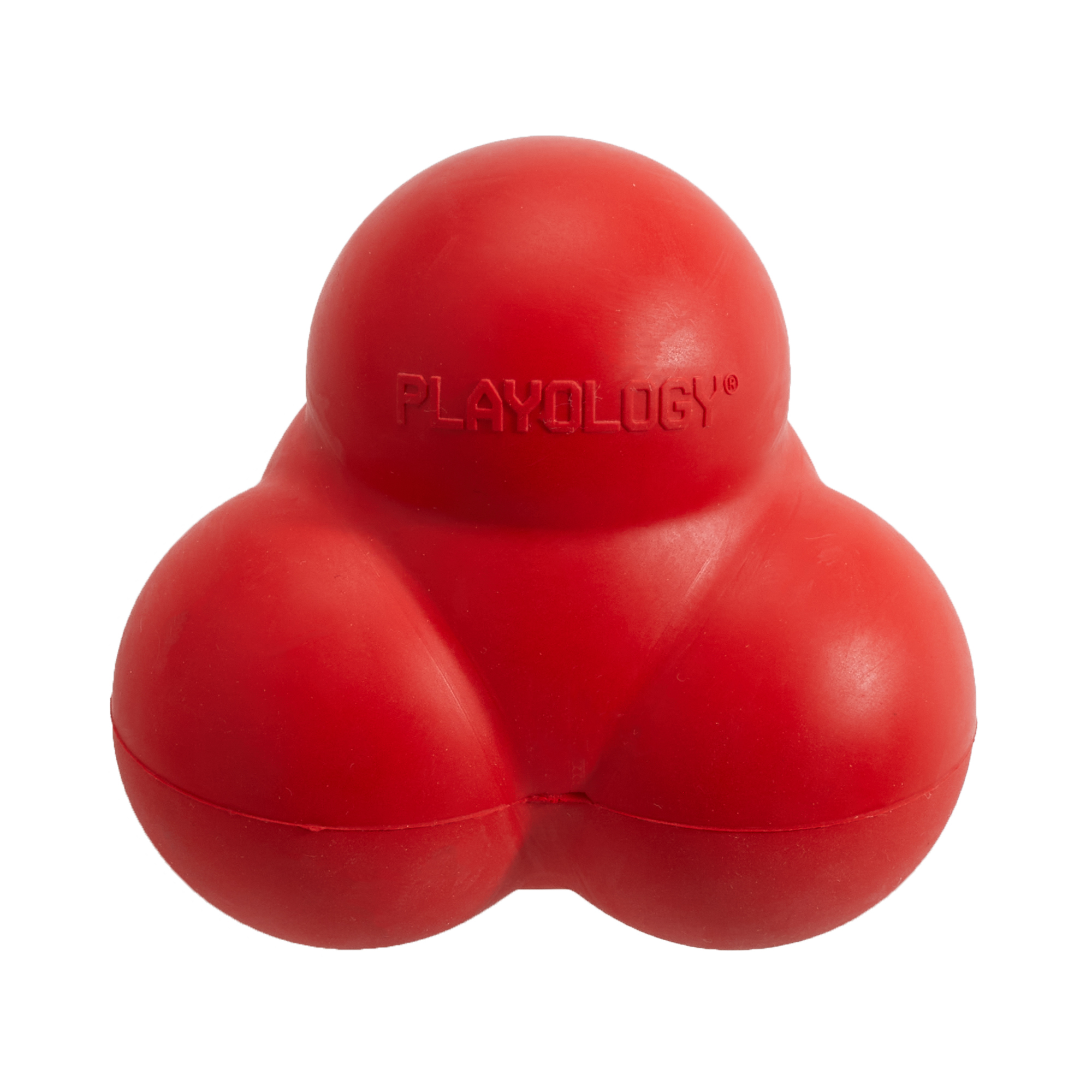 Playology жевательный тройной мяч SQUEAKY BOUNCE BALL для собак средних и крупных пород с пищалкой и с ароматом говядины, цвет красный СКИДКА 50%
