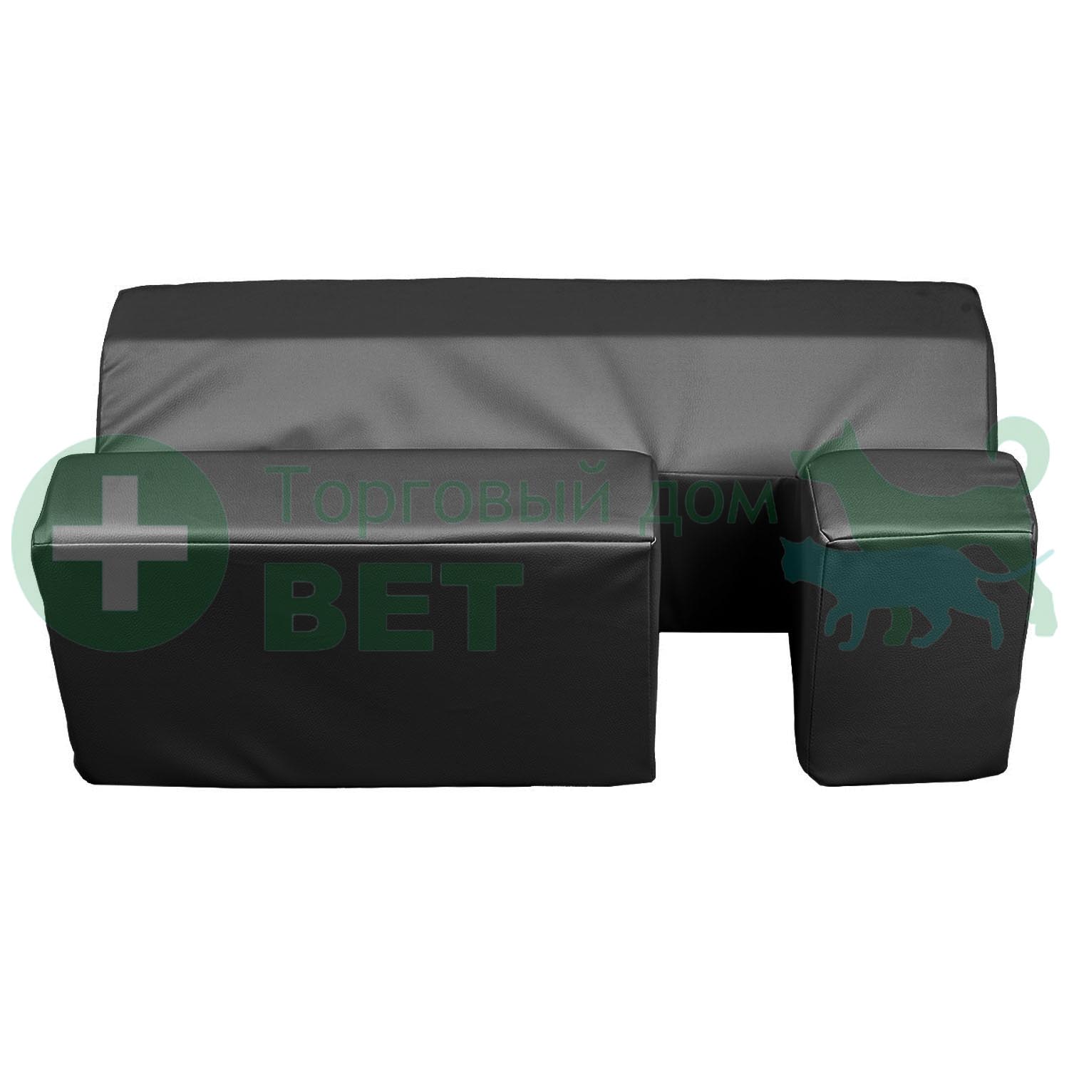 ТД ВЕТ Подушка для фиксации животных при кардио и узи-процедурах 900х450х300h мм (кож.зам. черный)