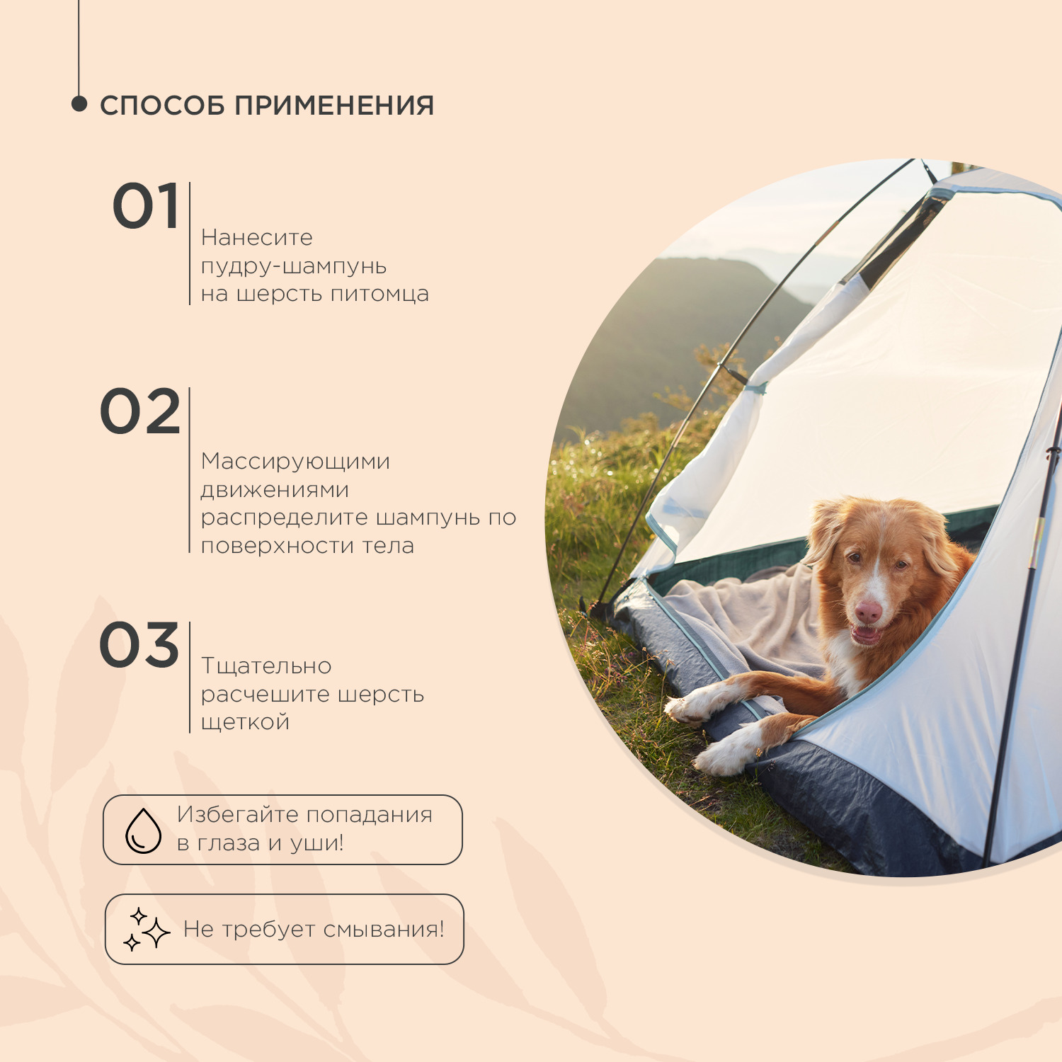Сухой шампунь ProPhyto DRY WASH CLASSIC (порошок)  для блеска и мягкости шерсти собак, 100 г