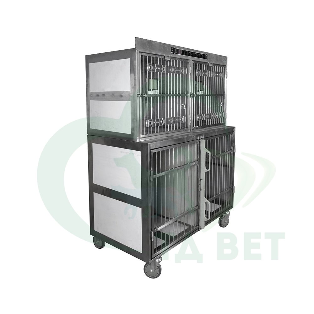 ТД ВЕТ Модуль клеток из нержавеющей стали, 2х ярусный  из 4 клеток 2/2, 1200х650(550)х1620(1780)h