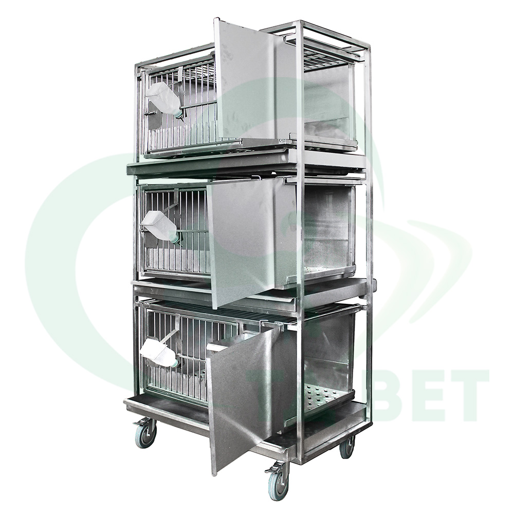 ТД ВЕТ Модуль клеток для лабораторных кроликов 950х500х1700(1860)h с колесами