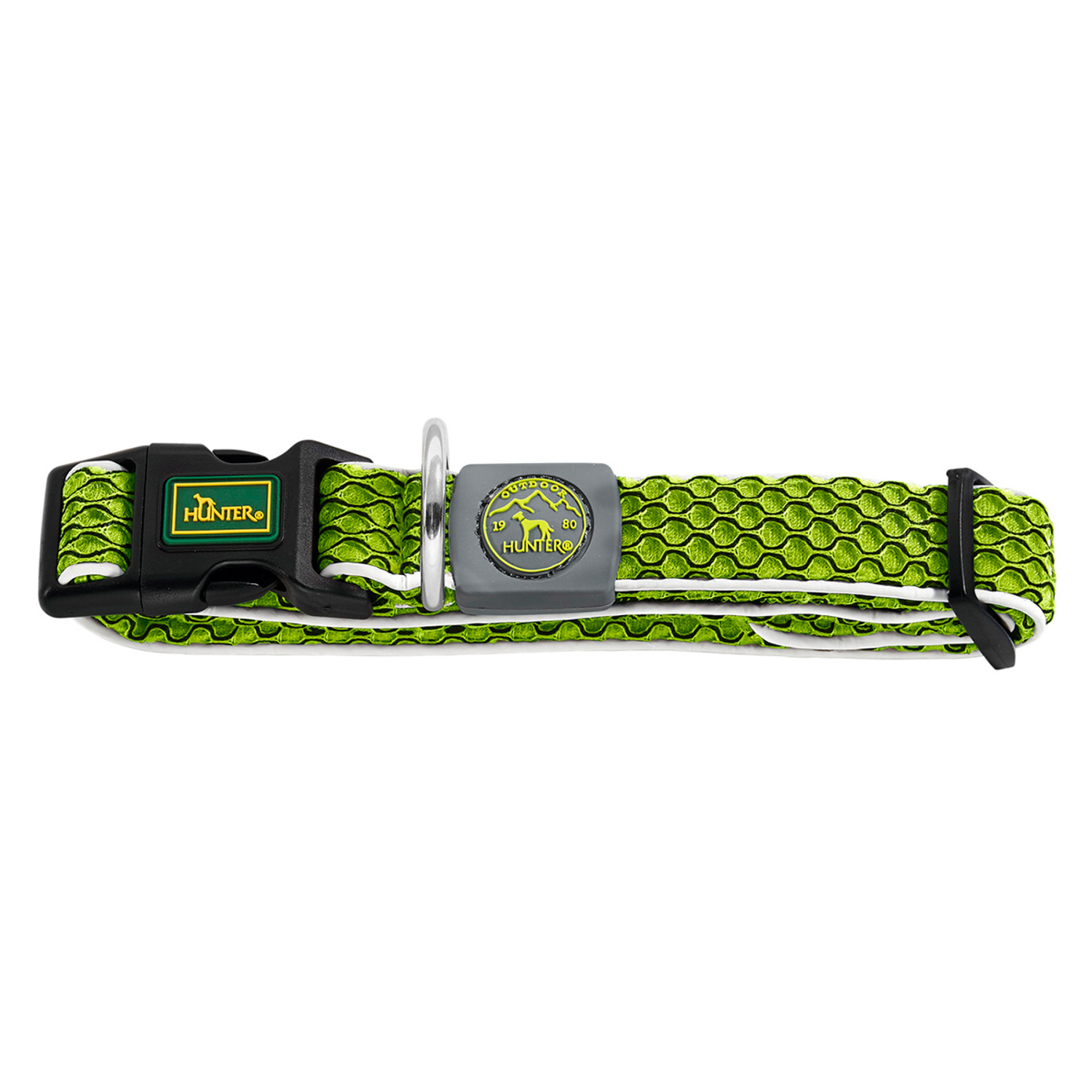 Hunter ошейник для собак Hilo Vario Basic 30-43 см, сетчатый текстиль, лайм