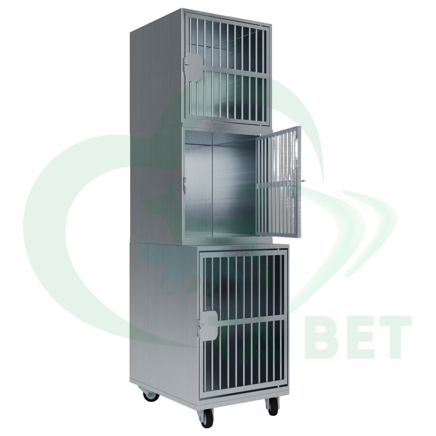 ТД ВЕТ Optima 3.1 Модуль на 3 клетки 600х750(600)х2060(2160) мм с колесами