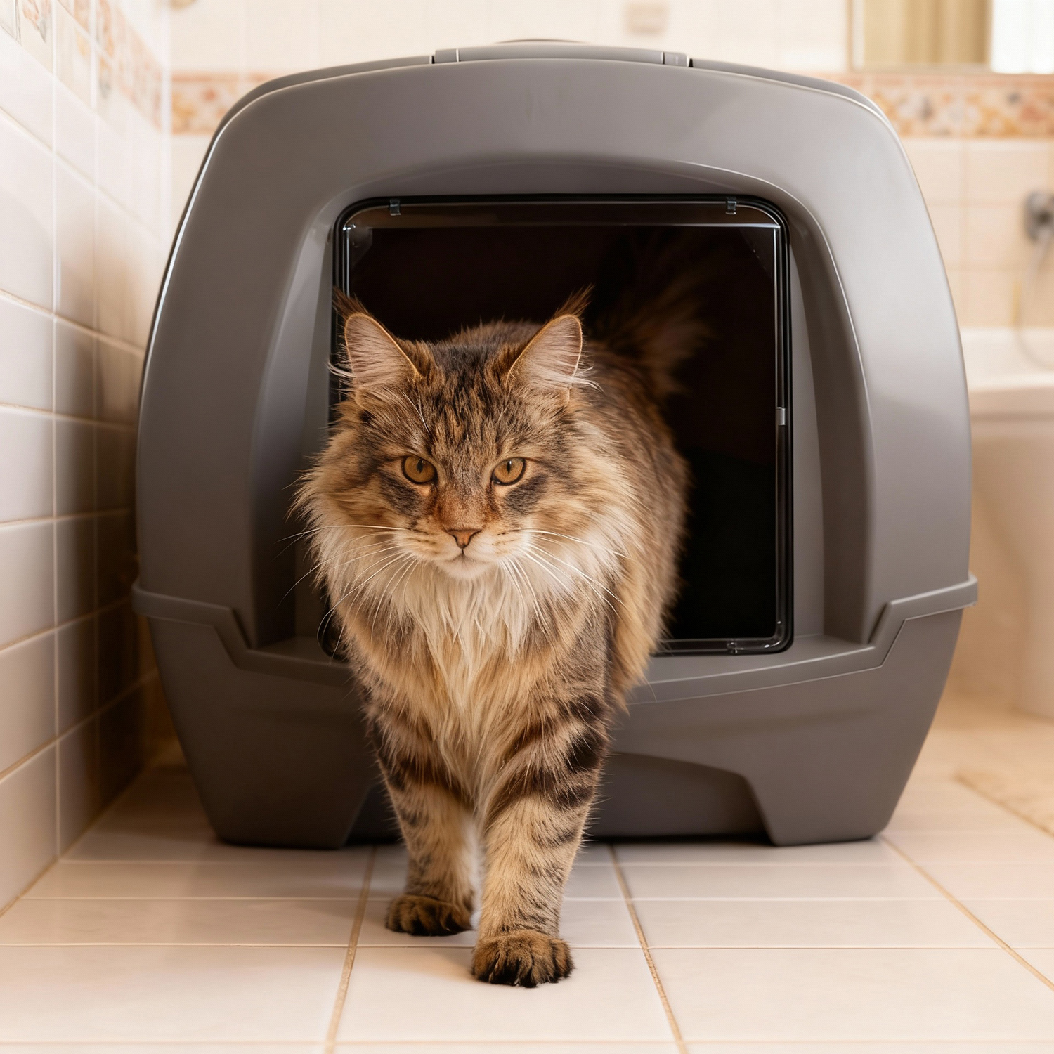 Био-туалет MPS 80'S MAXI для крупных кошек с выдвижным лотком 62х47х49см, серый