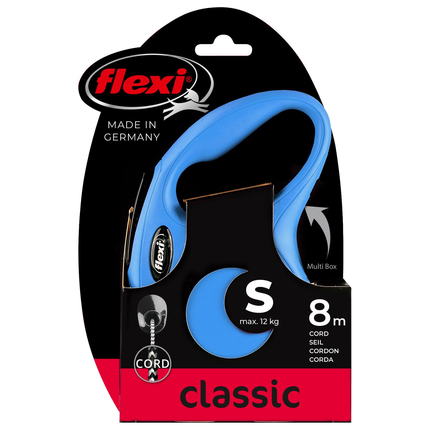 flexi рулетка New Classic S (до 12 кг) 8 м трос синяя