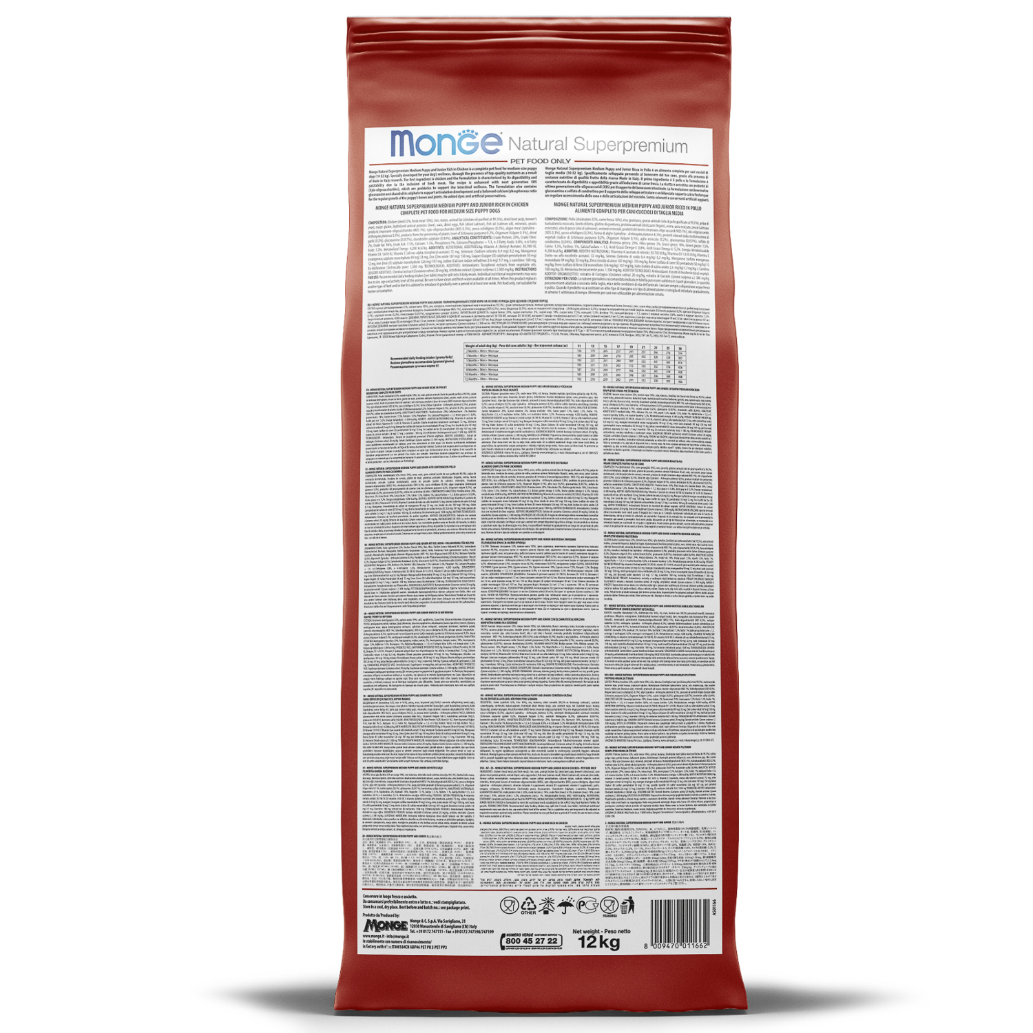 Сухой корм Monge Dog Speciality Line Puppy&Junior для щенков всех пород, из ягненка с рисом 12 кг