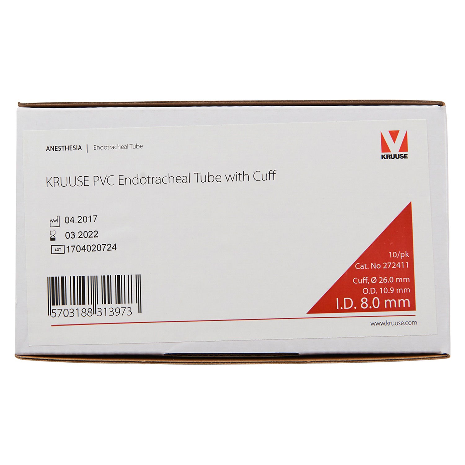 KRUUSE эндотрахеальная трубка с манжетой 8 мм