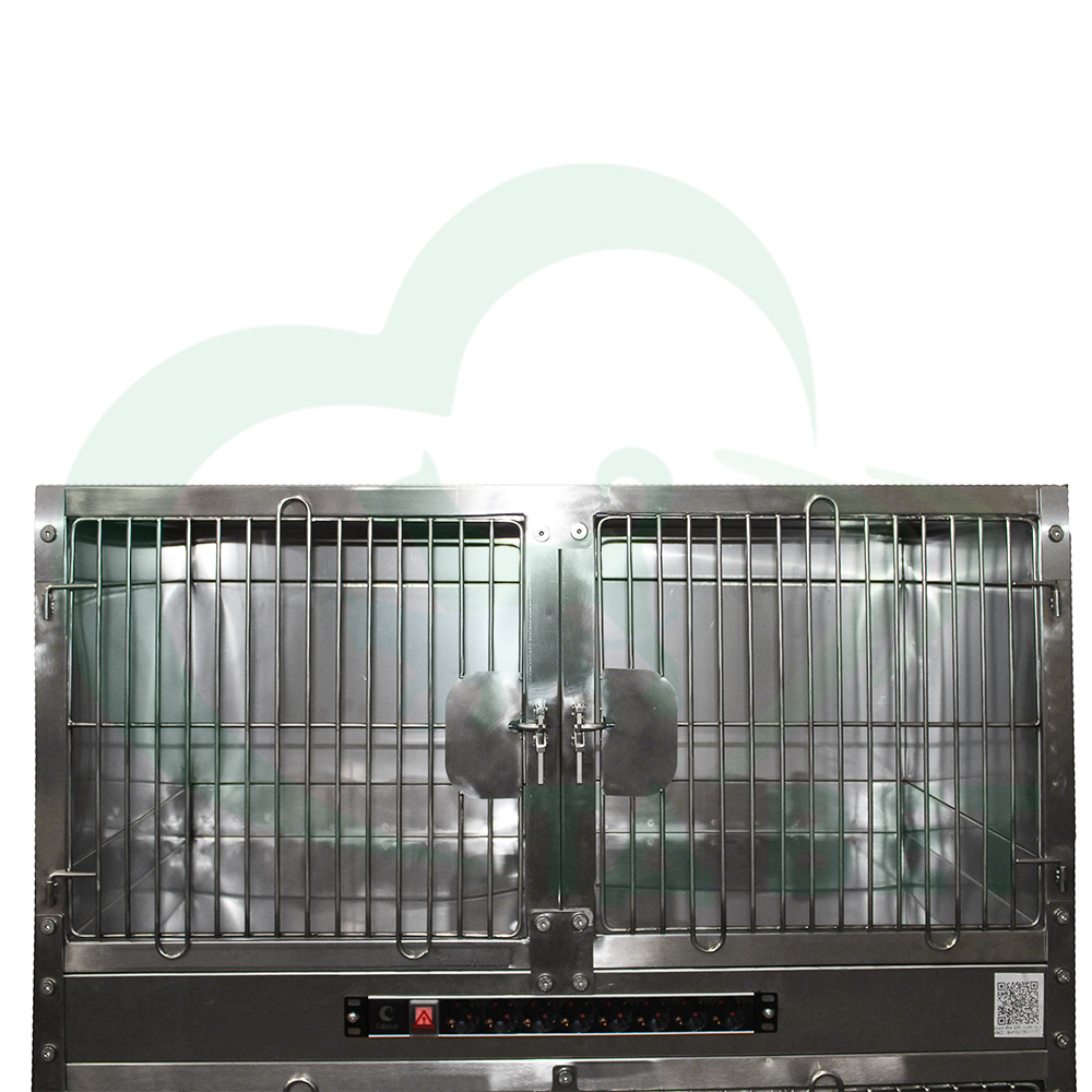 ТД ВЕТ Модуль клеток из нерж. стали, 2х ярусный из 4 клеток 1200х520х1456(1600)h с колесами