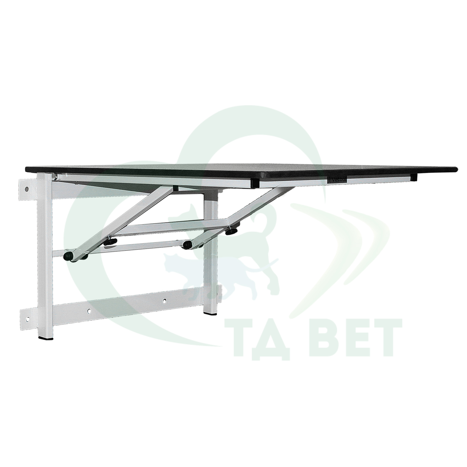 ТД ВЕТ Стол ветеринарный откидной Vetbot-11 с креплением на стену, столешница HPL, 800х600, (каркас белый)