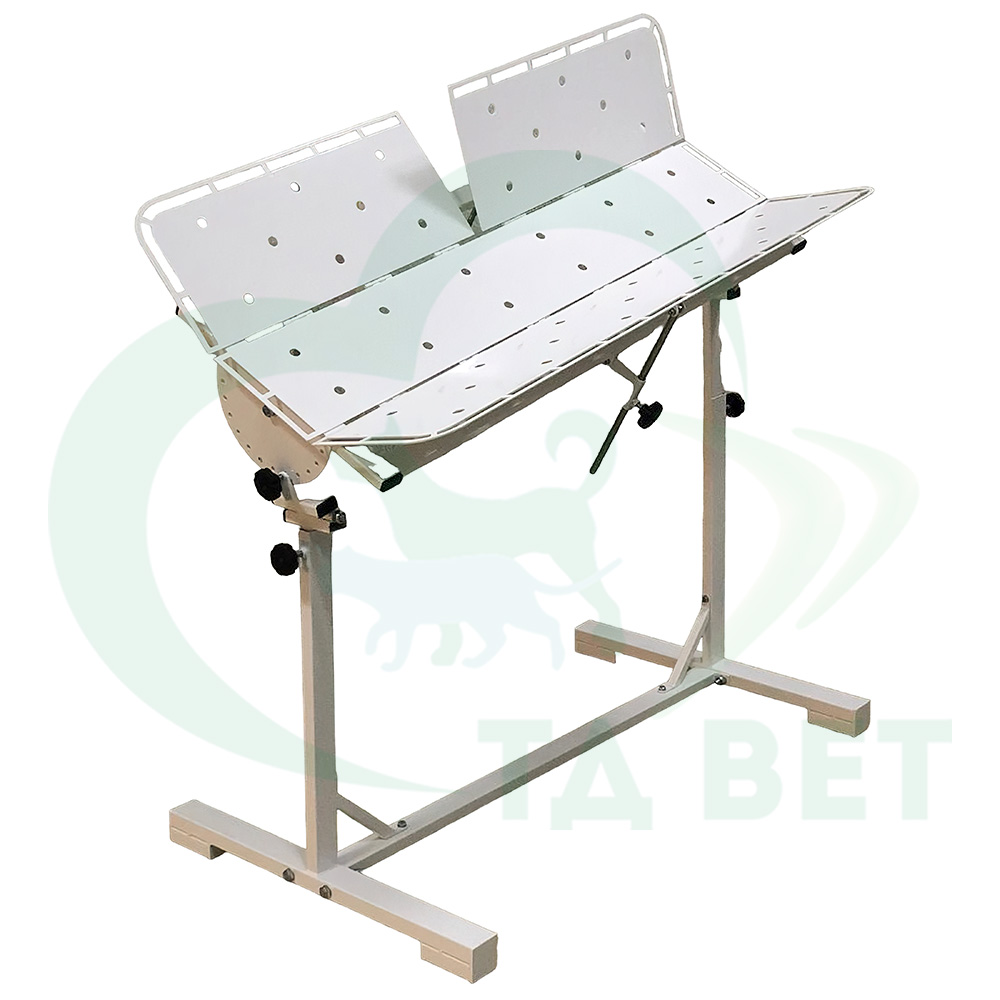 ТД ВЕТ Стол ветеринарный СВУ-27.01 /Классик/ 1260x760x900-1200h, по Виноградову, с рег. высоты и наклона, краска (каркас белый)