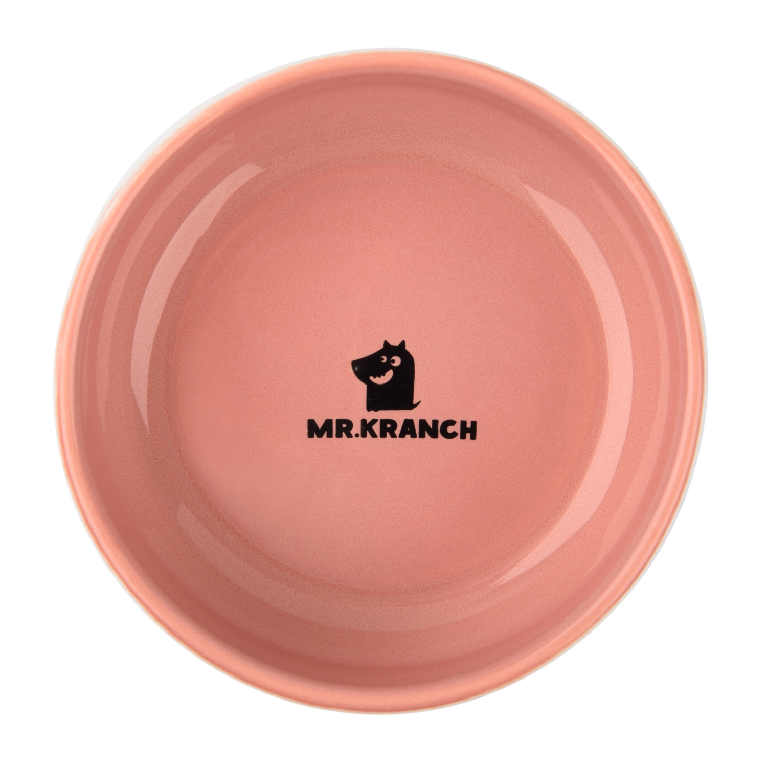 Миска Mr.Kranch для собак и кошек из фарфора Тропики 350мл розовая