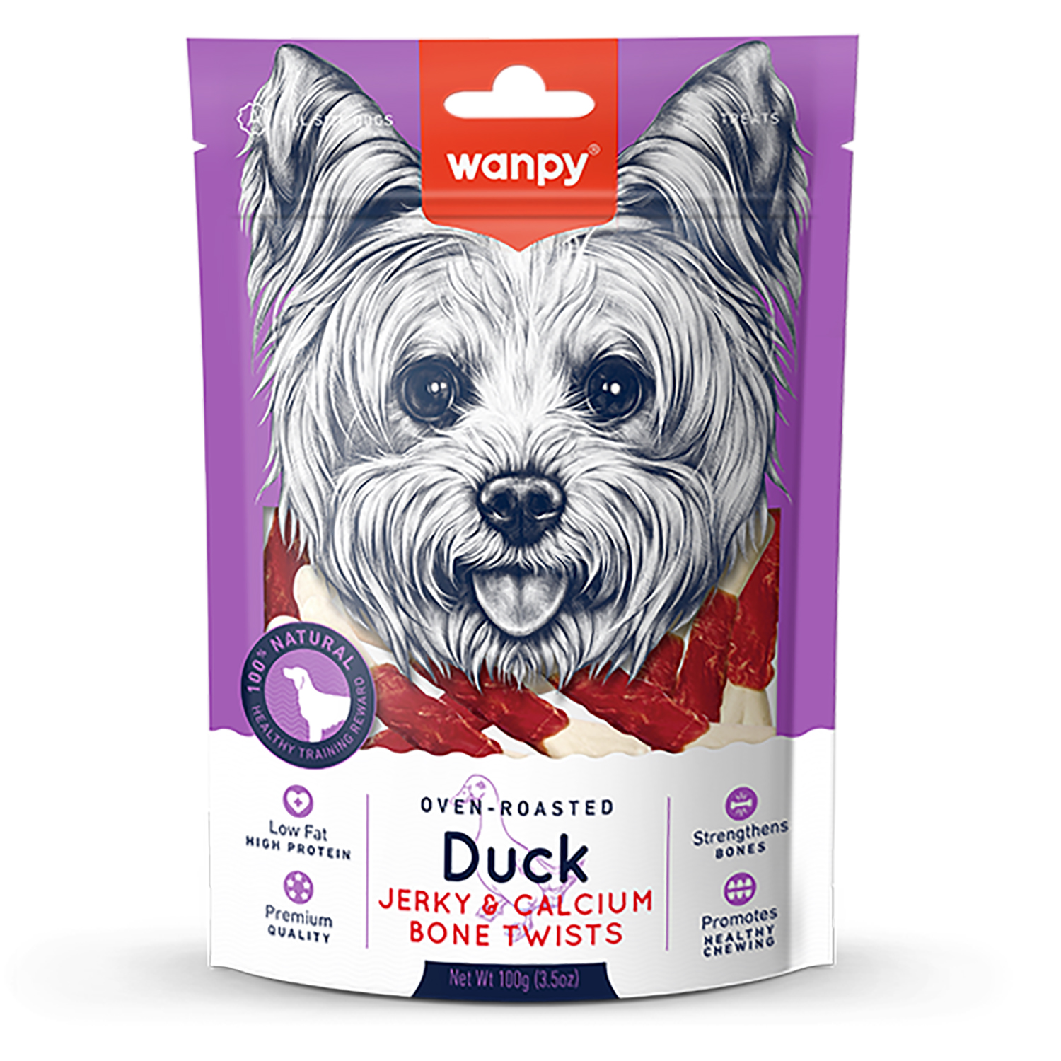 Wanpy Dog Лакомство для собак «Косточки из утки» 100 г