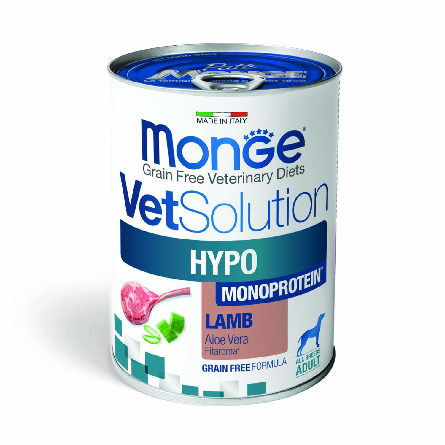 Диетический корм Monge VetSolution Dog Hypo Monoprotein LAMB Гипо монопротеин с ягнёнком для собак для снижения реакции пищевой непереносимости 400г