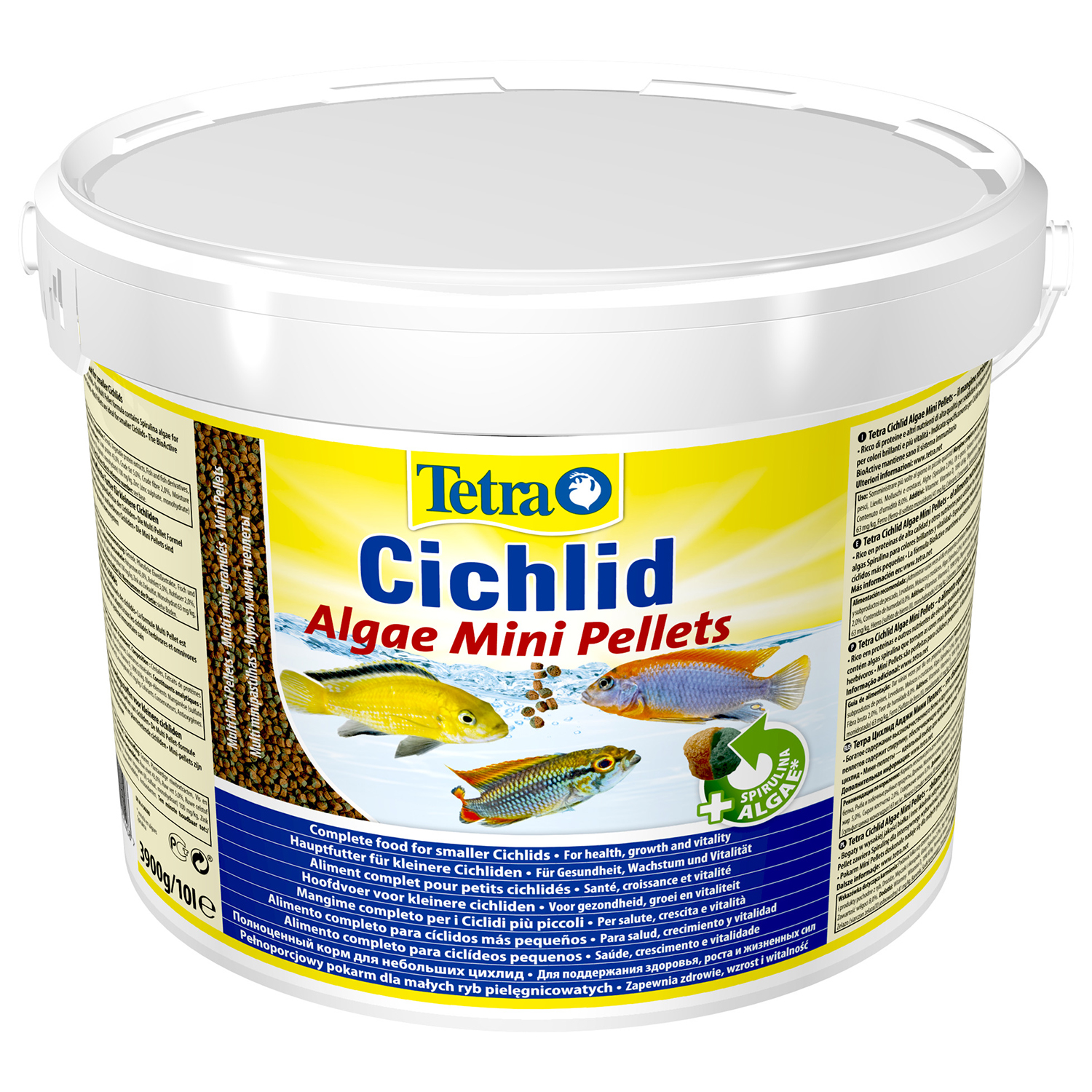 TetraCichlid Algae Mini корм для всех видов цихлид 10 л (ведро)
