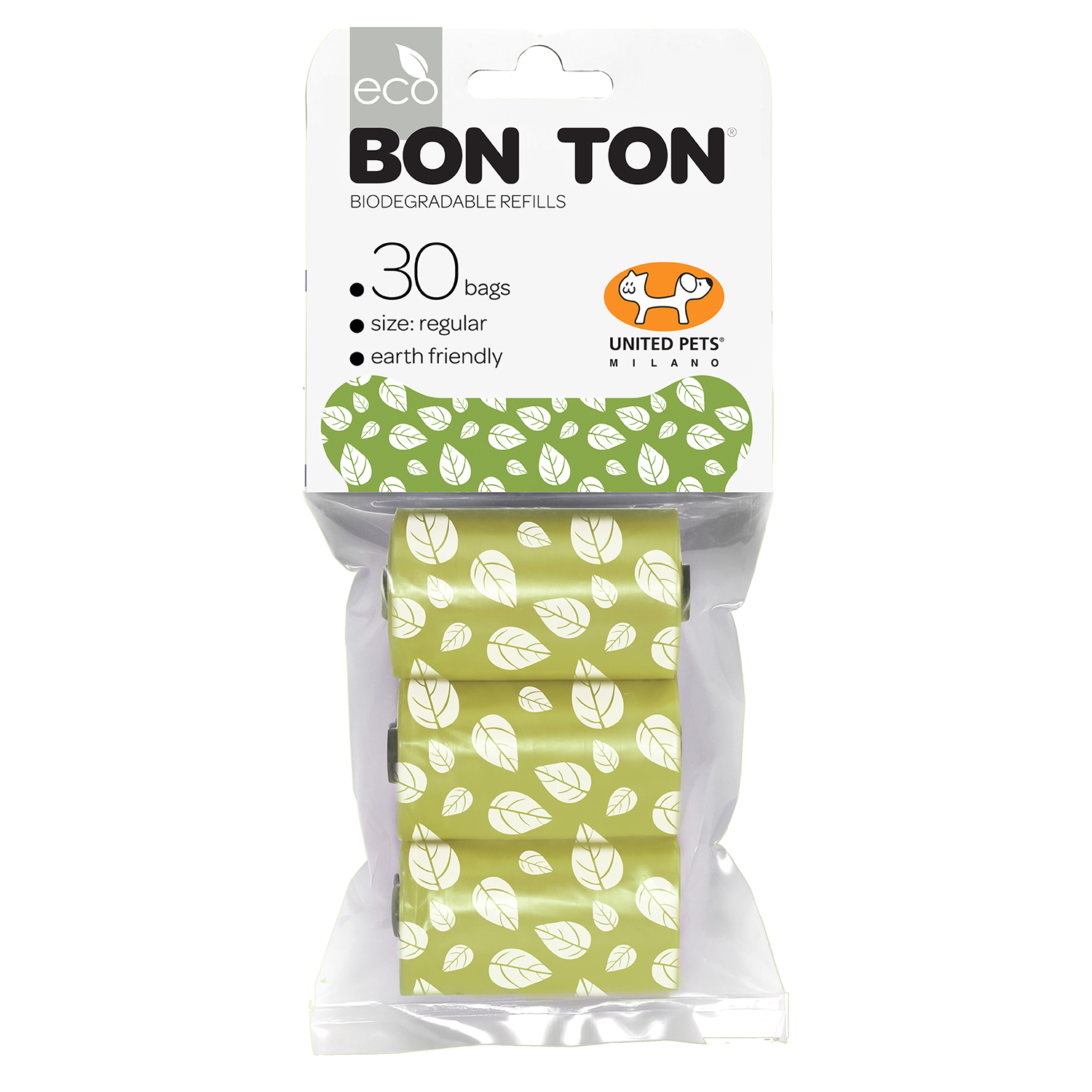 United Pets пакеты "Refill" для набора "BON TON" 3 рулона по 10 пакетов, зеленые СКИДКА 50%