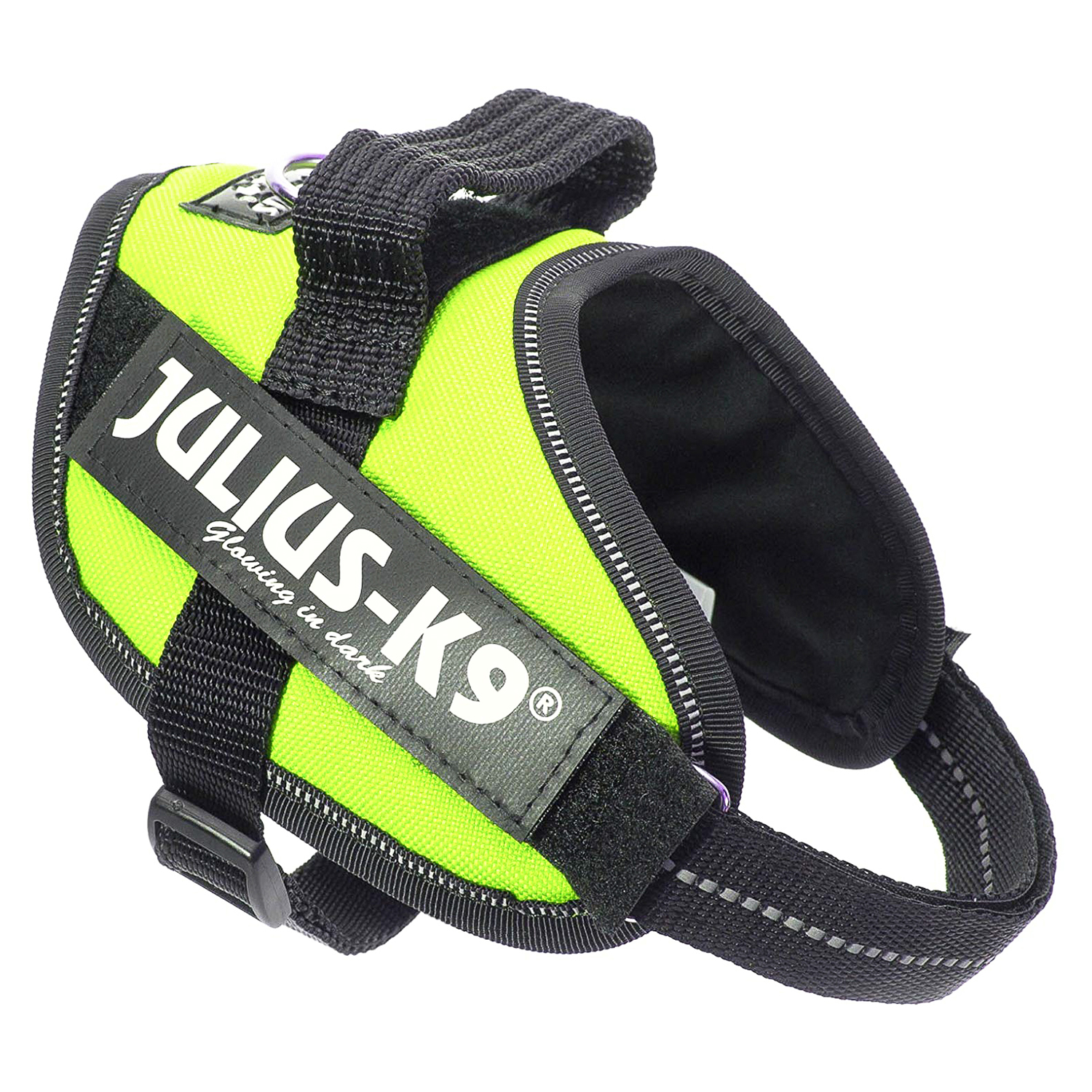 JULIUS-K9 шлейка для собак IDC®-Powerharness Mini-Mini (40-53см/ 4-7кг), зеленый неон СКИДКА 50%