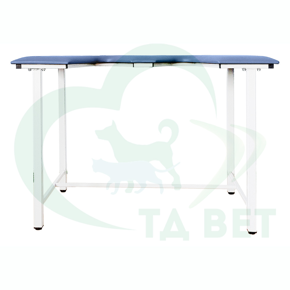 ТД ВЕТ Стол ветеринарный СВУ-5 для УЗИ, 1320x720x900, каркас белый, синяя обивка
