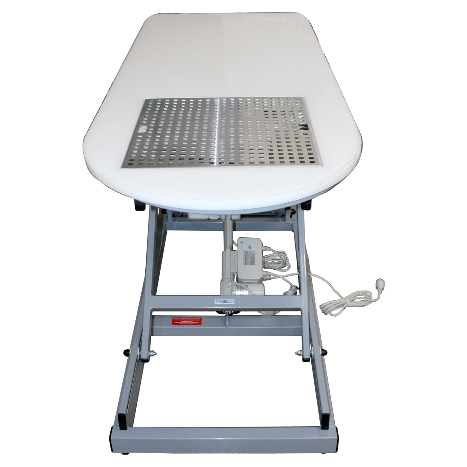 ТД ВЕТ Стол ветеринарный стоматологический VETBOT-102 с решеткой, 1470x620x(340-1190)h мм (каркас белый)