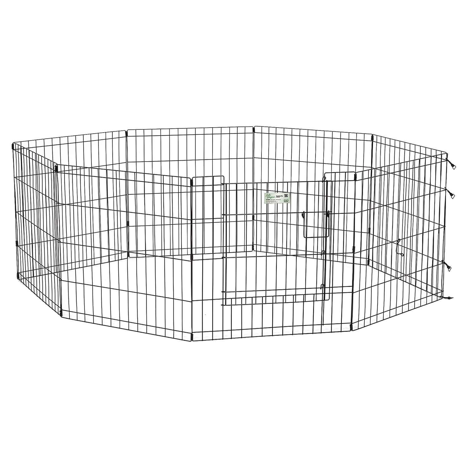 Вольер MidWest Life Stages для собак, 8 панелей 61х61h см, с дверью-MAXLock черный