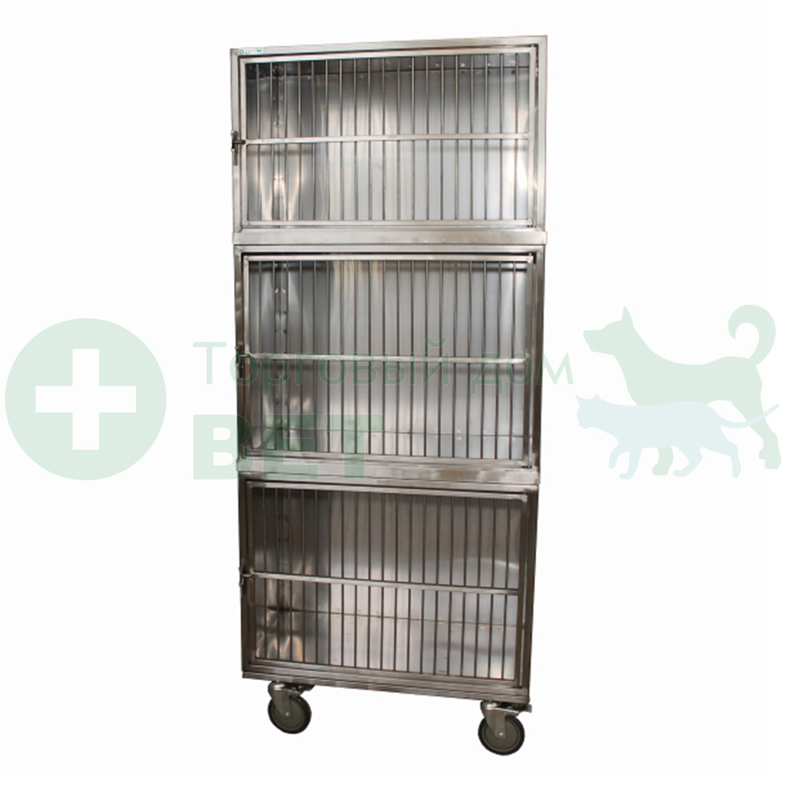ТД ВЕТ Модуль клеток из нерж. стали, 3х ярусный  из 3 клеток 1/1/1, 800х500х1500(1660)h