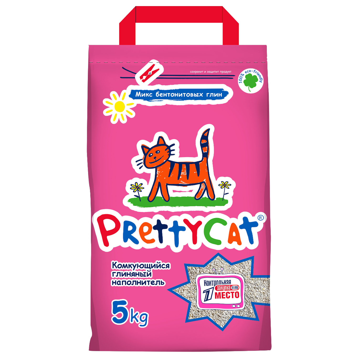 Наполнитель PrettyCat комкующийся бентонитовый "Euro Mix" 5 кг (замена 620086)