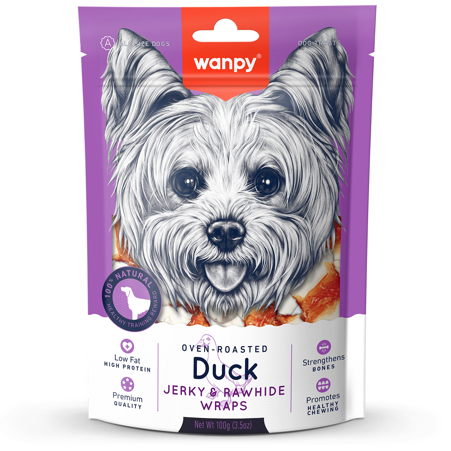 Wanpy Dog кости из сыромятной кожи с утиным мясом 100 г